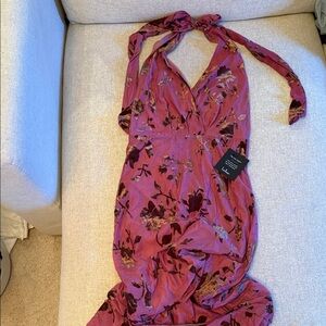 Lulu's Renatta Floral Dress with Velvet Details